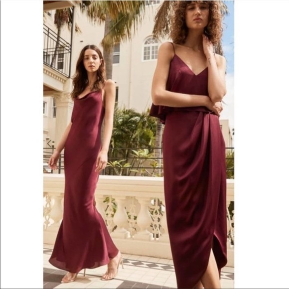 Shona Joy Dresses & Skirts - Shona Joy Luxe Cocktail Frill Dress Garnet Size 2 NEW